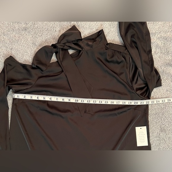 Item: NWT Eloquii Black One Shoulder Scarf Blouse - Picture 2 of 9